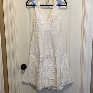 J Crew White 100% Cotton Halter Dress - Size 4